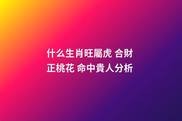 什么生肖旺屬虎 合財 正桃花 命中貴人分析